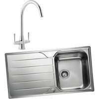 Albion 994841 Single Bowl Inset Sink and Talence Monobloc Sink Mixer Chrome Pack