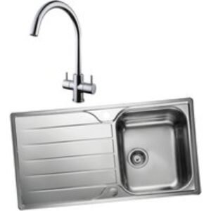 Albion 994824 Single Bowl Inset Sink and Chantilly Monobloc Sink Mixer Chrome Pack