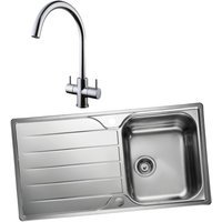 Albion 994824 Single Bowl Inset Sink and Chantilly Monobloc Sink Mixer Chrome Pack