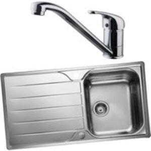 Albion 994813 Single Bowl Inset Sink and Corte Monobloc Sink Mixer Chrome Pack