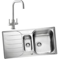 Albion 994826 1.5 Bowl Inset Sink and Colmar Monobloc Sink Mixer Chrome Pack