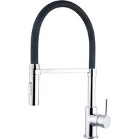 Orly Pull Out Monobloc Mixer Kitchen Tap Chrome with Black Hose