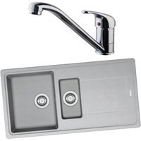 Franke 994719 1.5 Bowl Inset Sink Urban Grey and Corte Monobloc Sink Mixer Chrome Pack