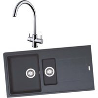 Franke 994814 1.5 Bowl Inset Sink Black and Chantilly Monobloc Sink Mixer Chrome Pack