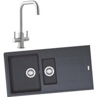 Franke 994750 1.5 Bowl Inset Sink Black and Colmar Monobloc Sink Mixer Chrome Pack