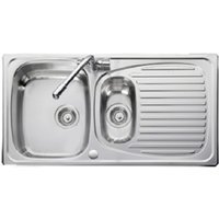 Leisure Euroline 1.5 Bowl Stainless Steel Sink & TAD 2 Tap Hole