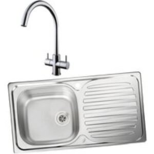 Leisure Euroline 994723 Single Bowl Inset Sink and Chantilly Monobloc Sink Mixer Pack