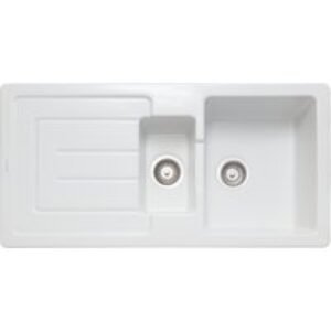 Rangemaster Austell 1.5 Bowl Reversible Inset Sink White 1000 x 500mm