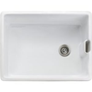 Rangemaster CGR595WH/ Grange Belfast Sink with Waste and Plumbing Kit White 595 x 455mm