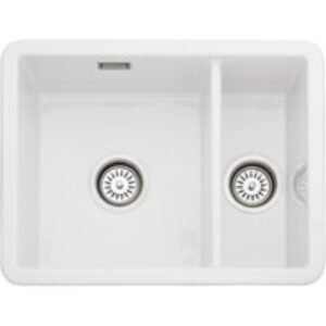 Rangemaster CRUB3315WH Rustique 1.5 Bowl Ceramic Inset Or Undermount Sink White 557 x 430mm