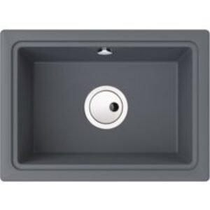Abode Denton 1 Bowl Undermount Grey Metallic Composite Kitchen Sink