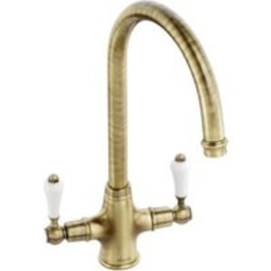 Abode Ludlow Dual Lever Monobloc Kitchen Mixer Tap Antique Brass AT1028