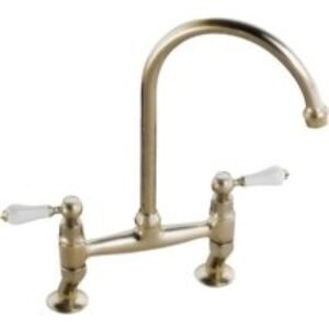 Abode AT1031 Ludlow Bridge Kitchen Mixer Tap Antique Brass
