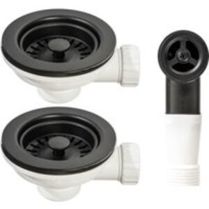 Abode AX1146 2 Wastes with Round Overflow Matt Black
