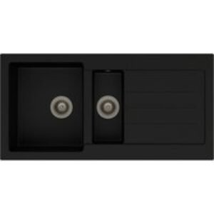Abode Xcite 1.5 Bowl Inset Black Composite Kitchen Sink