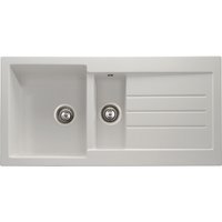 Abode Xcite 1.5 Bowl Inset White Composite Kitchen Sink