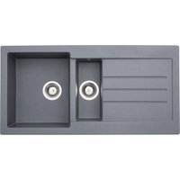 Abode Xcite 1.5 Bowl Inset Grey Composite Kitchen Sink