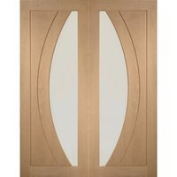 XL Joinery Salerno Glazed Oak Patterned French Doors – 1981 x 584mm