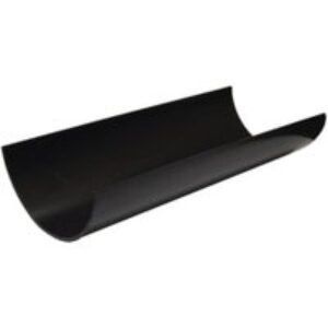 FloPlast 112mm Round Line Gutter Length - Black 2m