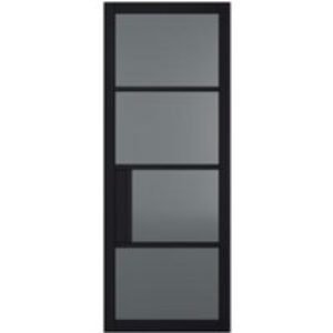 LPD Internal Chelsea 4 Lite Tinted Primed Plus Black Solid Core Door - 838 x 1981mm
