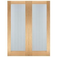 LPD Internal Mexicano Pair Unfinished Oak Solid Core Door – 1372 x 1981mm