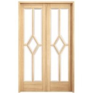 LPD Internal Reims Room Divider W4 Pre-Finished Oak Solid Core Door - 1246 x 2031mm