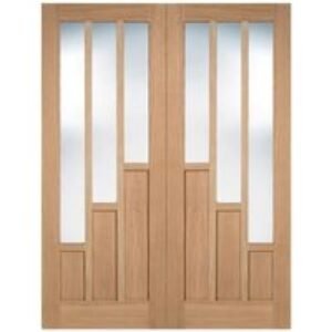 LPD Internal Coventry Pair Unfinished Oak Solid Core Door - 1168 x 1981mm