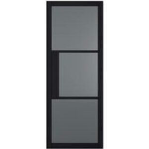 LPD Internal Tribeca 3 Lite Tinted Primed Plus Black Solid Core Door - 686 x 1981mm
