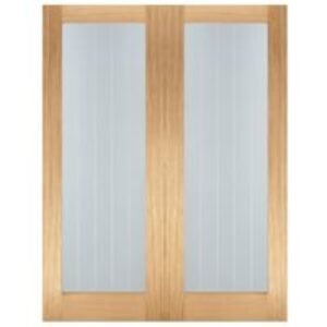 LPD Internal Mexicano Pair Unfinished Oak Solid Core Door - 1524 x 1981mm