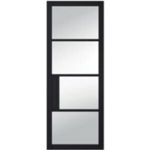 LPD Internal Chelsea 4 Lite Clear Primed Plus Black Solid Core Door - 686 x 1981mm