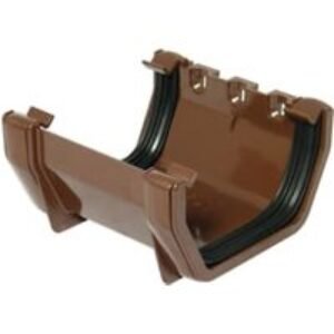 FloPlast 114mm Square Line Gutter Union Bracket - Brown