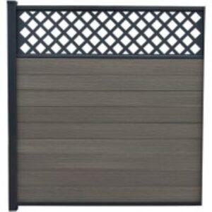 Piranha Antique Grey 6ft In-Ground Composite Fence Kit 6ft Incl Diagonal Trellis