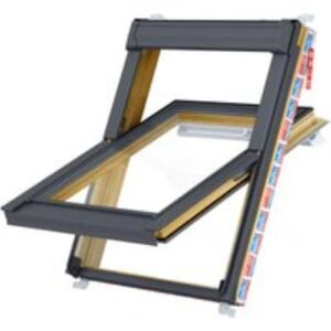 Keylite TCP 10 HT Centre Pivot Double Glazed Pine Roof Window - 1340 x 1400mm