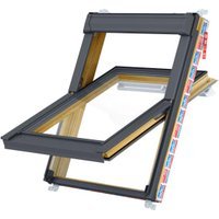 Keylite TCP 09 HT Centre Pivot Double Glazed Pine Roof Window – 1340 x 980mm