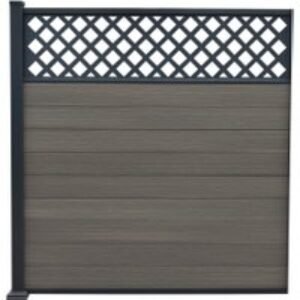 Piranha Antique Grey 6ft Bolt-Down Composite Fence Kit Incl Diagonal Trellis