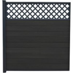 Piranha Black Carbon 6ft In-Ground Composite Fence Kit 6ft Incl Diagonal Trellis