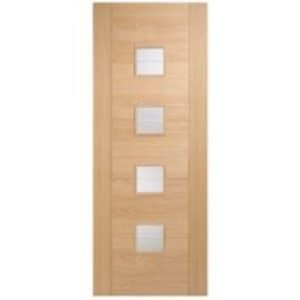 LPD Internal Vancouver 4 Lite Small Pre-Finished Oak Solid Core Door - 726 x 2040mm