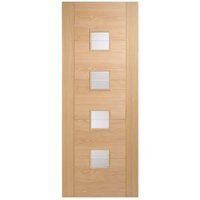 LPD Internal Vancouver 4 Lite Small Pre-Finished Oak Solid Core Door – 726 x 2040mm