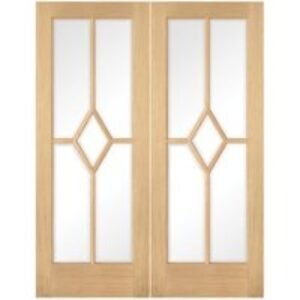 LPD Internal Reims Pair Pre-Finished Oak Solid Core Door - 1220 x 1981mm