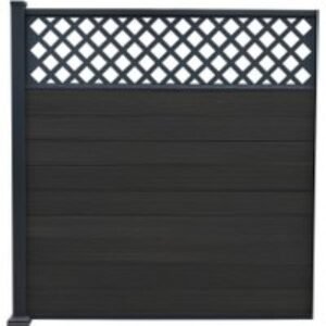 Piranha Black Carbon 6ft Bolt-Down Composite Fence Kit 6ft Incl Diagonal Trellis