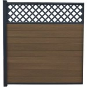 Piranha Brown Cedar 6ft in Ground Composite Fence Kit 6ft Incl Diagonal Trellis