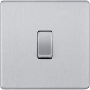 BG Screwless Flatplate Brushed Steel Single Switch 10Ax 2 Way