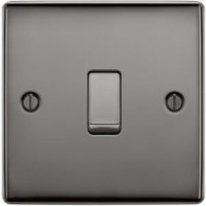 BG 10Ax Screwed Raised Plate Single Switch 2 Way - Black Nickel