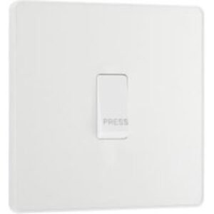 BG Evolve Pearlescent White 10A Single Press Switch
