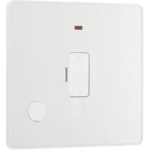 BG Evolve Pearlescent White Unswitched 13A Fused Connection Unit with Power Led Indicator & Flex Outlet