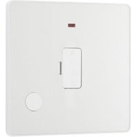 BG Evolve Pearlescent White Unswitched 13A Fused Connection Unit with Power Led Indicator & Flex Outlet