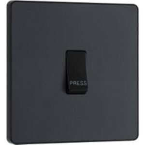 BG Evolve Matt Grey 10A Single Press Switch