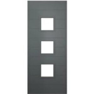 JCI Ultimate Malmo Grey External Hardwood Door with Handle - 1981 x 762mm