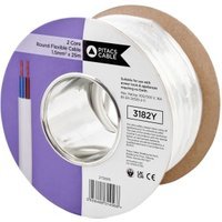 Pitacs 2 Core 3182Y White Round Flexible Cable – 1.5mm² – 25m