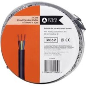 Pitacs 3 Core 3183P Black Pond Flexible Cable - 0.75mm² - 10m